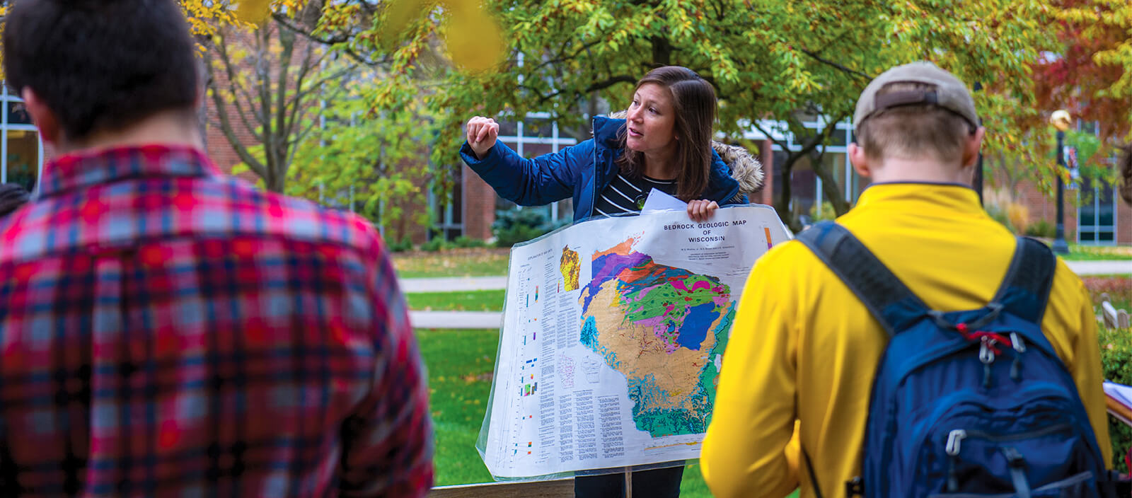 A professor presents as part of a course at St. Norbert College.