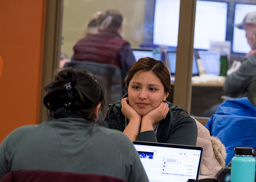 Students studying together